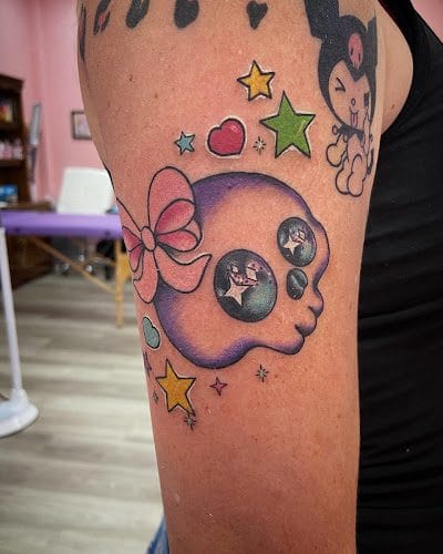 Pink Lightning Tattoo